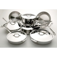 All-Clad 14-Piece 18/10 Stainless Steel Cookware Set. Professional Grade Cookware. 401716