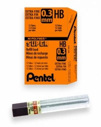 Pentel Super Hi-Polymer Lead Refill, 0.3mm Extra Fine, HB, 144 Pieces of Lead (300-HB)