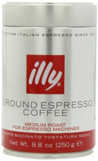 illy Caffe (Medium Roast, Ground coffee Red Band), 8.8-Ounce Tins (Pack of 2)