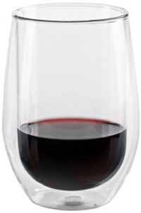 Wine Enthusiast Steady-Temp Double Wall Cabernet Stemless Wine Glasses, Set of 2