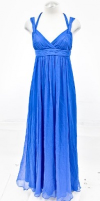 BCBGMAXAZRIA Blue Chiffon Maxi Dress