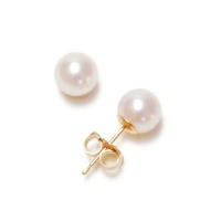 14k Yellow Gold 6-6.5mm AA Akoya Cultured Pearl Earrings