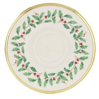 Lenox Holiday Gold Banded Ivory China Saucer