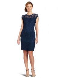 Adrianna Papell Women's Lace Dress with Slip