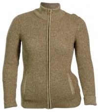 Lauren Active by Ralph Lauren Women's Zip Front Sweater (Large, Gold) [Apparel]