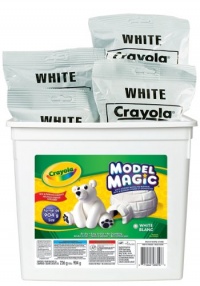 Crayola 57-4400 Model Magic Modeling Compound, 2-lb. Bucket, White, Four 8-oz. Pouches