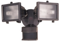 Heath Zenith SL-5512-BZ 300-Watt Quartz Halogen Motion-Sensing Twin Security Light, Bronze