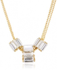 Betsey Johnson Iconic Baguette Crystal Baguette Rondelle Necklace, 19