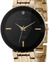 Anne Klein Women's AK/1110BKGB Diamond Dial Black Wall-To-Wall Gold-Tone Bracelet Watch