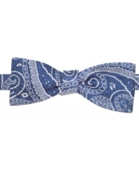 Add a pick-me-up to any outfit in this classic-with-a-twist paisley bow tie from Countess Mara.