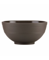 Elegance comes easy with the Fair Harbor bowl, perfect for soup, salad or cereal. Durable stoneware in a warm mocha hue is half glazed, half matte and totally timeless.