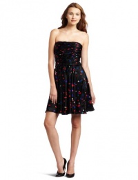 HALSTON HERITAGE Women's Ruched Dress, Confetti Print, 2