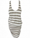 Soft Joie womens dusty taupe porcelain bond stripe racer dress XS