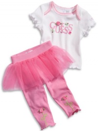 GUESS Kids Girls Baby GUESS Kids Girls Tee & Tutu Leggings (0 - , WHITE (3/6M)