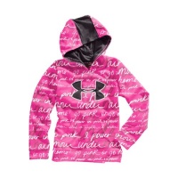 Girls’ UA Big Logo Printed Armour® Fleece Storm Hoodie Tops by Under Armour