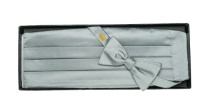 Countess Mara Mens Satin Solid Cummerbund and Bow Tie Set