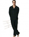 HANES Men's Flannel Pajamas - 21327 - Green/Navy Plaid, 2XL