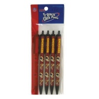 NFL Washington Redskins Disposable Black Ink Click Pens, 5-Pack