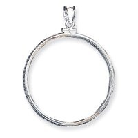 Sterling Silver 39.4 x 3.1mm 1oz Silver Town Plain Coin Bezel Pendant