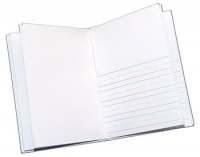 White Hardcover Blank Book With Primary Line Ruling, 8 x 6; no. ASH10701