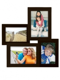 Malden Concept Espresso Wood 4-Opening Collage Frame, 2- 3 by 5-Inch and 2- 4 by 6-Inch