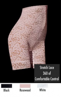 Bali Lace 'N Smooth Hi-Waist Thigh Slimmer, M-Black