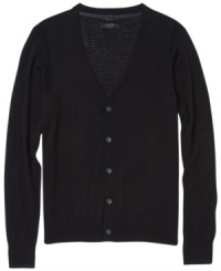 Dress up your style with this classic V-neck button down cardigan by Guess Jeans.