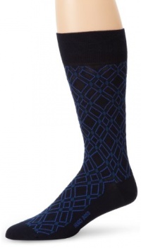 HUGO BOSS Men's Diamond Pattern Dress Mid Calf Sock