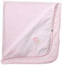 Noa Lily Baby-Girls Newborn Striped Blanket with Spring Flowers, Pink/White Stripe, One Size