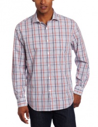 Perry Ellis Men's Big-Tall Long Sleeve Heather Plaid Woven