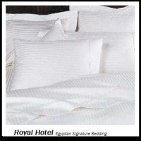 Royal Hotel's Striped White 800-Thread-Count 4pc Olympic Queen Bed Sheet Set 100-Percent Egyptian Cotton, Sateen Striped, Deep Pocket