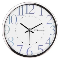 DecoMates Non-Ticking Silent Wall Clock - Metallic Shimmer (White)