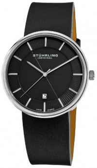 Stuhrling Original Men's 244.33151 Classic Ascot Fairmount Swiss Quartz Date Ultra Slim Black Watch