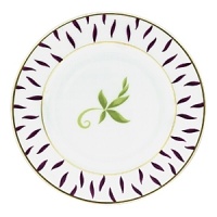 Frivole combines daring originality with soft feminity to create a sophisticated design for the table. Sprawling leaf-work designs add exuberant elegance to this whimsical pattern. Coordinating colors of amethyst and sage with gold trim allow versatility when entertaining formally or casually.