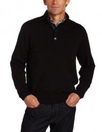 Van Heusen Men's Solid Button Mock Sweater