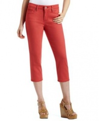 Style&co. Tummy Control Capri Jeans Size 12 Coral Wash