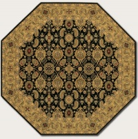 Couristan 8198/2596 ROYAL KASHIMAR Ushak 63-Inch by 90-Inch Wool Area Rug, Black/Deep Maple