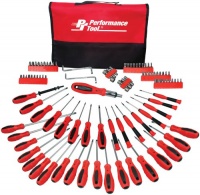 Performance Tool W1721 Screwdriver Set with Pouch, 100-Piece