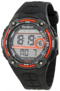 Armitron Men's 40/8189ORG Orange Accented Black Resin Digital Sport Chronograph Watch