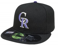 MLB Colorado Rockies Authentic On Field Game 59FIFTY Cap, Black / purple silver logo