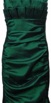 Xscape by Joanna Chen Women's Strapless Taffeta Pleat Dress 14 Hemp Green