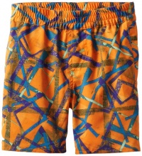 Volcom Boys 2-7 Anti Plaid Boardshort, Orange Pop, Large