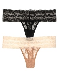 A sheer floral lace thong in a flattering silhouette from b.tempt'd. Style #970182