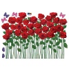 Nursery Easy Apply Wall Sticker Decorations - Roses and Butterfly Field