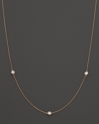 Lisa Nik 18K Rose Gold Diamond Station Necklace, 17