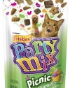 Friskies Party Mix, Picnic Crunch Cat Treats, Chicken, Turkey & Cheddar Flavors, 2.1-Ounce Pouches (Pack of 10)