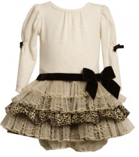 Bonnie Baby-girls Infant Knit Bodice To Leopard and Sparkle Tulle Skirt