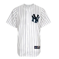 MLB New York Yankees Derek Jeter Home Replica Youth Jersey, White/Navy Pinstrps