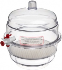 Bel-Art Scienceware 420220000 Polycarbonate Bottom Space Saver Vacuum Desiccator, 19.7cm ID, 23cm Flange OD, 26cm Height, 19cm Plate Size