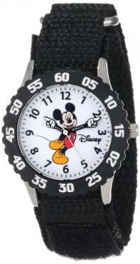 Disney Kids' W000233 Mickey Mouse Stainless Steel Time Teacher Watch with Moving Hands